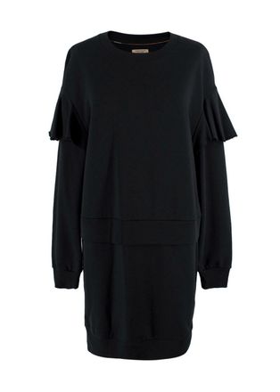 Burberry Black Ruffled Layered Sweatshirt Dress Size S