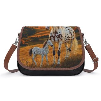 Generic Funny Horse Mama Womens Crossbody Bag Fashion Shoulder Handbags Message Tote Bag with Adjustable Strap