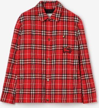 Burberry Check Quilted Wool Flannel Jacket