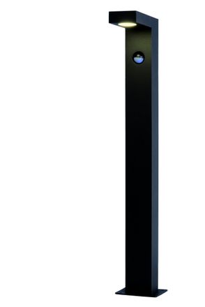 Lucide TEXAS Non Dimmable Stylish Motion Sensor Outdoor LED Bollard Light in Black