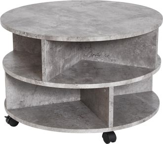 TJ Hughes Coffee Table - 2-Tier - 60Wx39.5H cm-Cement Colour - TJ Hughes