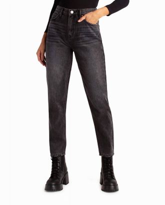 Nicole Miller Harlem High Rise Tapered Jean In Black