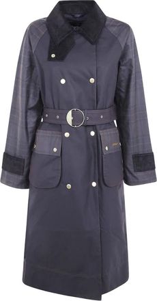 Barbour Elva Wax Jacket - Dames - Mantel - Blauw - M - Katoen - Jassen