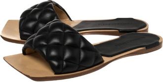 Bottega Veneta Black Quilted Leather Flat Mules Size 40