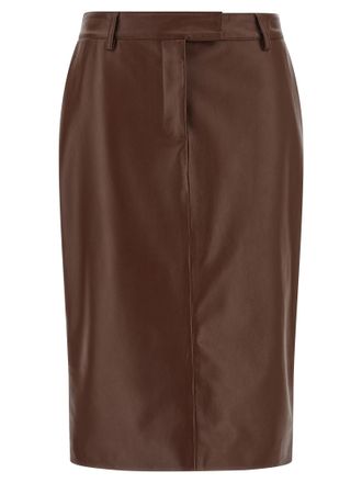 Giuseppe Di Morabito Brown Leather Midi Womens Skirt