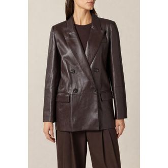 Brunello Cucinelli Womens New Sigaro Leather Jacket, Size 46