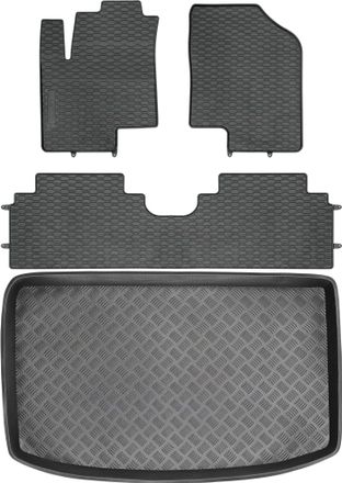 OEM Juego De Alfombrillas De Goma Para Coche Y Maletero Para Kia Venga Minivan (2009-2017)