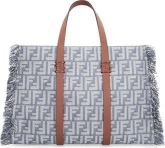 Fendi Stijlvolle Logo Tote Tas - Dames - Shoppers - Blauw - ONE Size - Katoen - Tassen