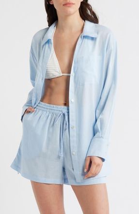 Nordstrom Cover-Up Shirt in Blue Floaty at Nordstrom, Size X-Small