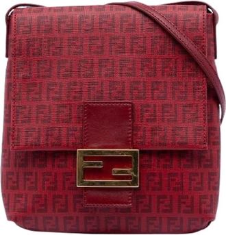 Fendi Pre-owned Cross Body Bags, female, Red, Size: ONE SIZE Pre-owned Fabric Crossbody Bag