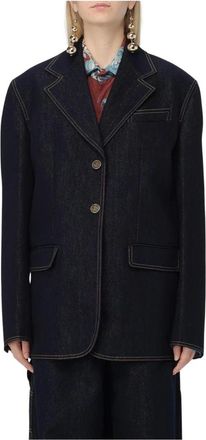 Etro Dames, Jassen, Blauw, Maat: 2XS Denim