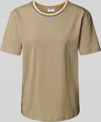 Jake*s Casual T-Shirt mit geripptem Rundhalsausschnitt in Lind, Gr&ouml;&szlig;e XS