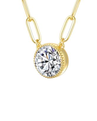 Rachel Glauber 14K Diamond Cz Chain Necklace