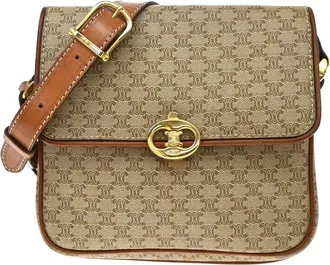 Celine Vintage Macadam Canvas Beige Canvas Backpack Bag (Pre-Owned)