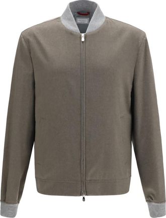 Brunello Cucinelli Taupe Regular Bomber Jacket