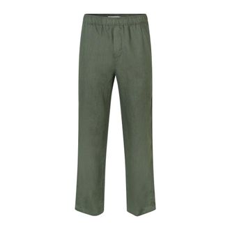 Sams&oslash;e & Sams&oslash;e Straight Trousers, male, Green, Size: XL Stylish Trousers for Men