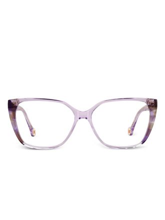 Carolina Herrera cat-eye patterned-frame glasses - women - Acetate - 55 - Purple