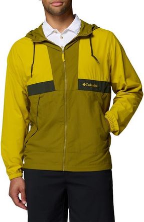 Columbia Spire Valley Water Repellent Windbreaker in Antique Moss/Mossy Green at Nordstrom, Size Xx-Large