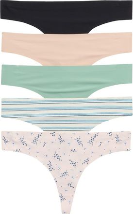 Honeydew Intimates Sandra Assorted Thong - Pack of 5 in Basics at Nordstrom Rack, Size X-Large