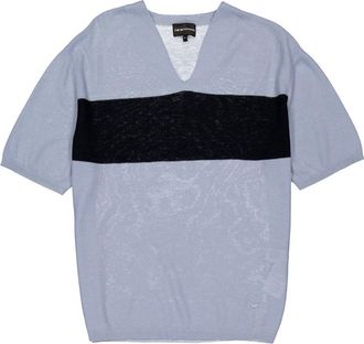 Emporio Armani Mens Colour Block V-Neck T-Shirt, Size XX-Large