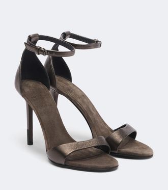 Brunello Cucinelli Monili metallic leather sandals