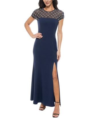 OLEG CASSINI Solid Maxi Dress