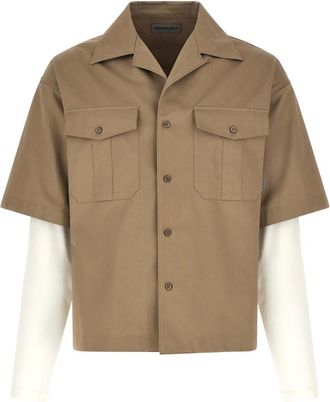 Balenciaga Heren, Overhemden, Beige, Maat: M Katoen