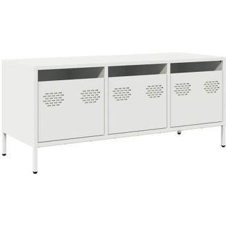 vidaXL Vidaxl - Mueble Para Tv Acero Laminado En Fr&iacute;o Blanco 101,5x39x43,5 Cm