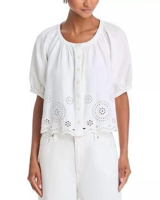 Frame Denim The Resort Eyelet Shirt In White