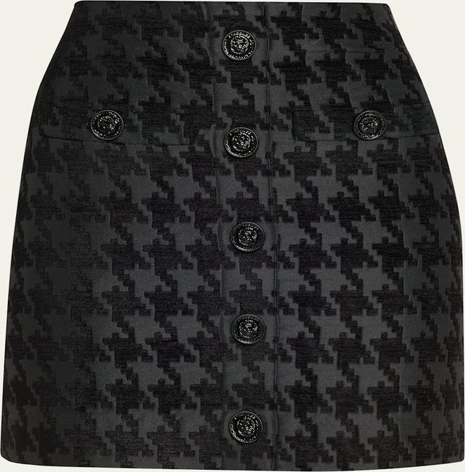 Mireya Houndstooth Jacquard Mini Skirt