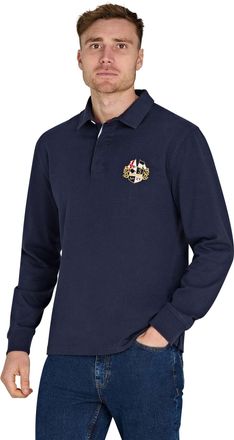 Raging Bull Raging Bull Mens Classic Long Sleeve Rugby - Navy Cotton - Size X-Large