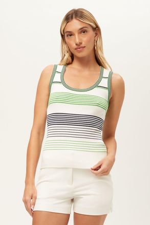 Trina Turk Paolini Scoop-Neck Rib Knit Tank Top