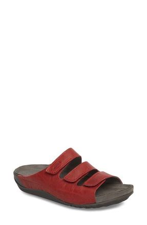 Wolky Nomad Slide Sandal in Red/Red Leather at Nordstrom, Size 10Us