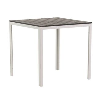 Siediti Fuori e Dentro Mesa de jard&iacute;n cuadrada 78x78 cm con tablero de lamas pizarra