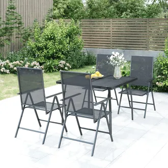 vidaXL Juego De Comedor De Jard&iacute;n 5 Piezas Acero Gris Antracita Vidaxl