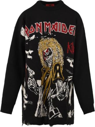 Aniye By Truien & Vesten, Dames, Zwart, S, Wol, Iron Maiden Maxi Sweater