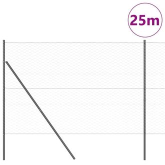 Berkfield Home Hexagon Fence Grey 1.6x25 m Steel