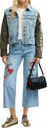 Desigual Parka Style Jacket In Denim