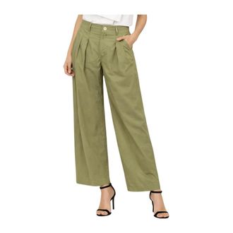 High Wide Trousers, female, Green, Size: 2XL Estella Pants