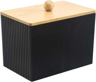 OEM Allecto Plus - Soporte Para Desmaquillante Y Bastoncillos De Algod&oacute;n En Color Negro