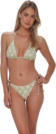 Swim Systems Pom Pom Triangle Bikini Swimsuit Top in Cactus Flower at Nordstrom, Size Xx-Large
