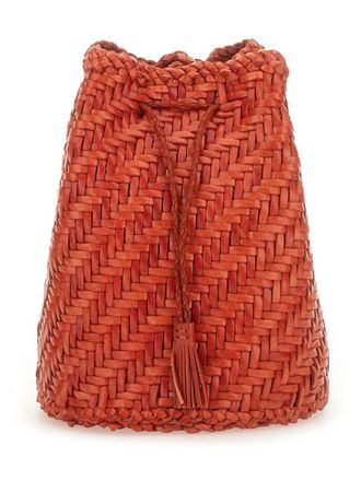 Dragon Diffusion Tan Pompom Double Jump Tassel Handbag