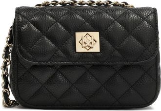 Kazar Gevoerde kleine leren tas met een ketting - Dames - Schoudertassen - Zwart - ONE Size - Leer - Tassen
