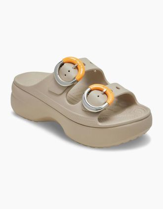 Crocs Womens Saturday Platform Buckle Womens Clogs - Tan - Size: 4