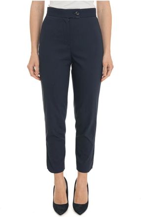 Harmont & Blaine Broeken, Dames, Blauw, XS, Katoen, Stretch Gabardine Broek