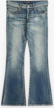 Junya Watanabe Womens Low Rise Flared Jeans In Stone Wash