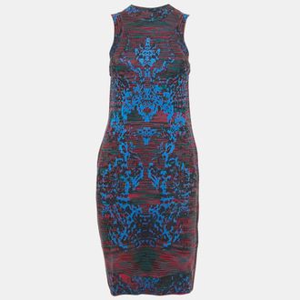 M Missoni Purple Intarsia Knit Bodycon Dress
