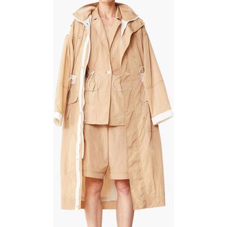 Caalo Parachute Water Resistant Anorak in Light Beige at Nordstrom, Size X-Small