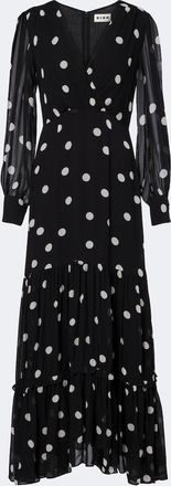 Rixo Elsie polka-dot georgette maxi dress