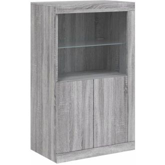 vidaXL Side Cabinet with led Lights Grey Sonoma Engineered Wood Vidaxl